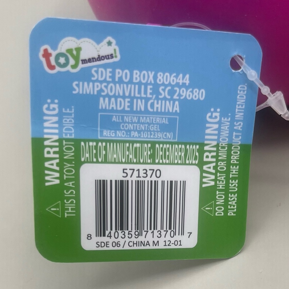 Toymendous Jumbo SQUEEEZY Hot Pink 🩷 Tie Dye Duck Chick 🐣 NEW - Picture 10 of 10